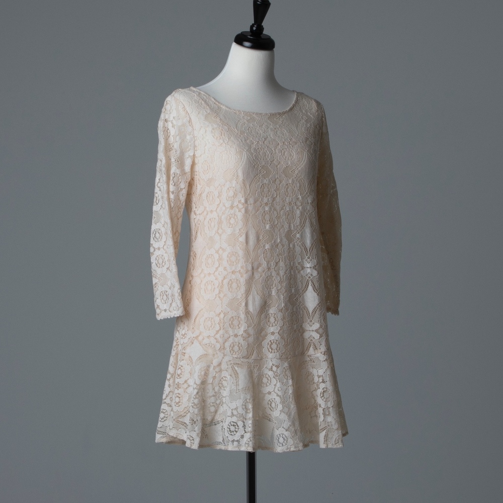 Lace Free People Mini Off White with Slip